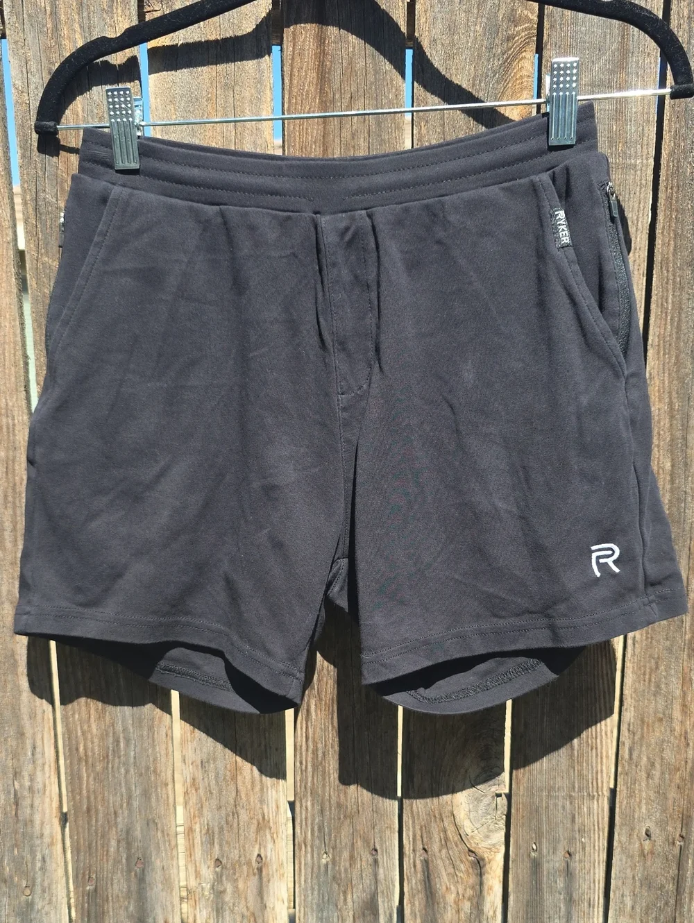 Ryker Black Athletic Shorts 100% Organic Cotton Inner Layer 100% Merino Wool SML